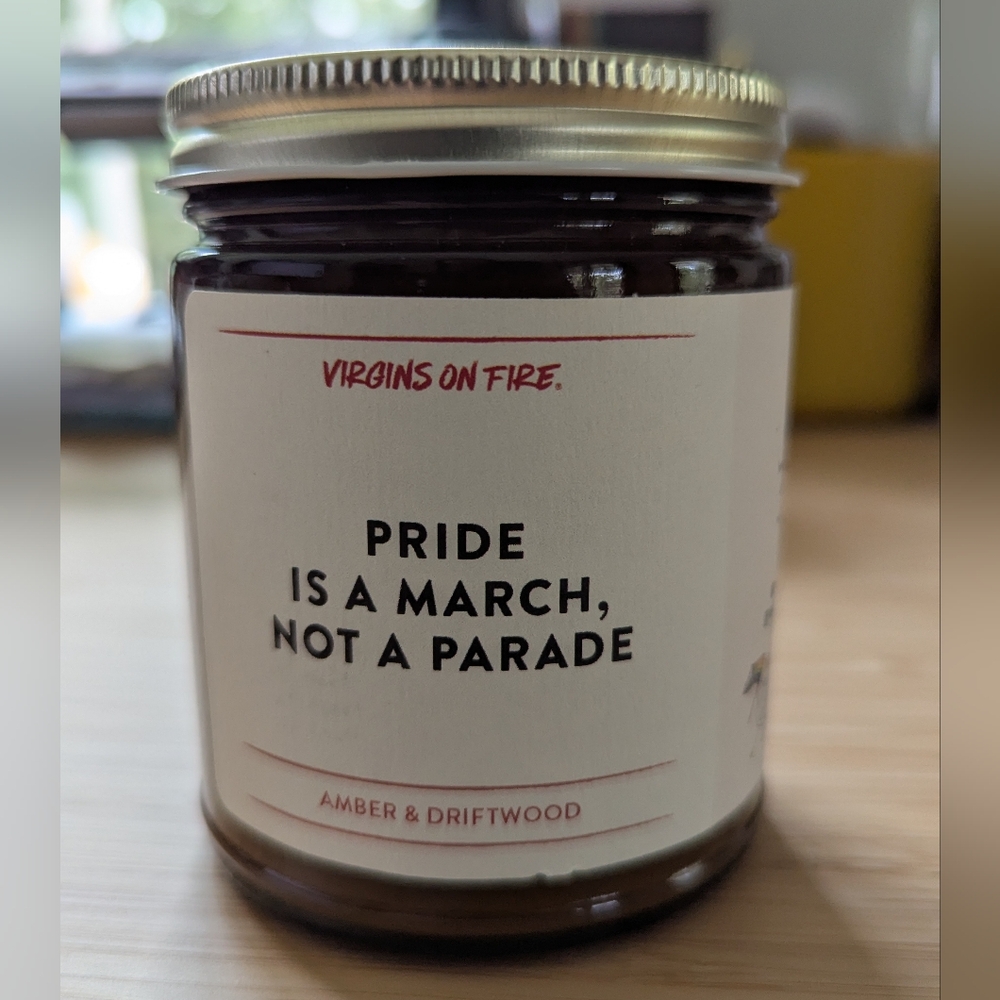 Pride Is A March Amber & Driftwood Candle